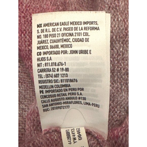 American Eagle Womens Cowl Neck Sweater Medium Pink & Gray - Picture 7 of 11